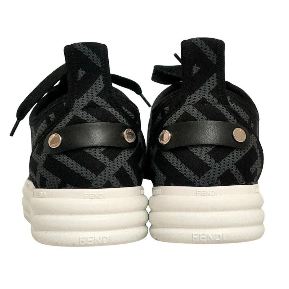 FENDI - Black Gray Polyamide Elastane Women's Sneakers 529-051225 - Picture 3 of 6